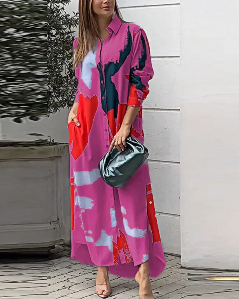 Elora Elegant Women's Dress – Flowing Dress with Pockets, Versatile & Comfortable Style