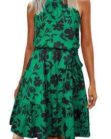 Sophie Women's Dress – Elegant Summer A-Line Fluid Backless Dress with Ruffles and Pockets