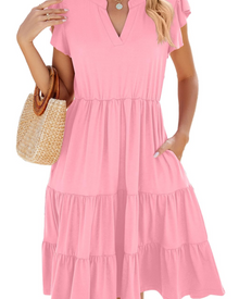 Brielle Midi Dress for Women – Sleeveless V-Neck Dress, Flowing A-Line Cut & Pockets