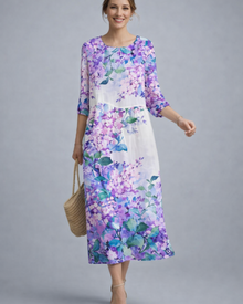 Paloma Elegant Women's Dress – Floral Cotton Dress, Flattering Fit & Timeless Style