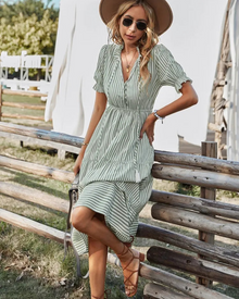 Morisette Women's Babydoll Dress – V-Neck Dress with Ruffles, Flowing Fit & Feminine Style