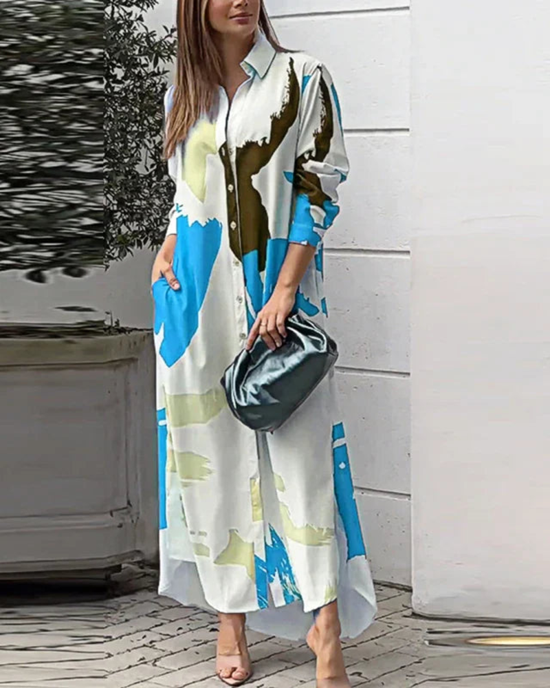 Elora Elegant Women's Dress – Flowing Dress with Pockets, Versatile & Comfortable Style