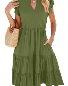 Brielle Midi Dress for Women – Sleeveless V-Neck Dress, Flowing A-Line Cut & Pockets