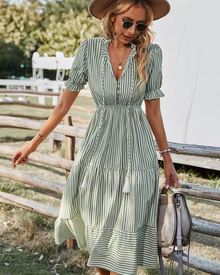 Morisette Women's Babydoll Dress – V-Neck Dress with Ruffles, Flowing Fit & Feminine Style