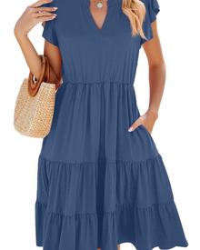 Brielle Midi Dress for Women – Sleeveless V-Neck Dress, Flowing A-Line Cut & Pockets