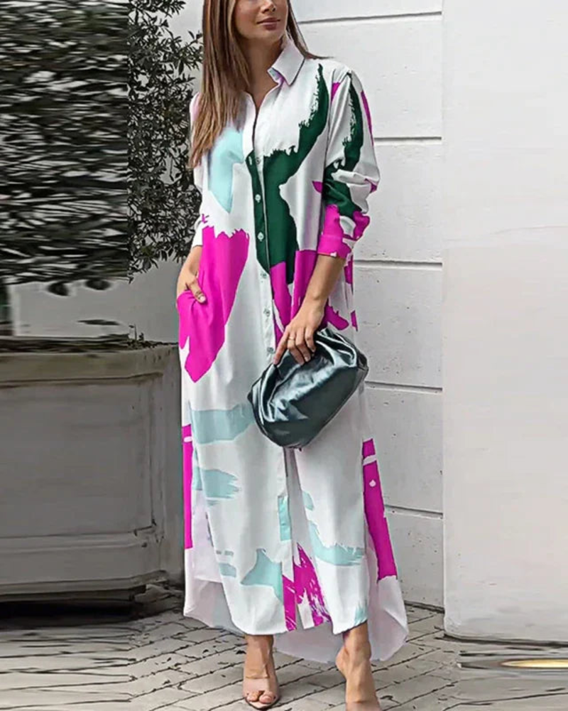Elora Elegant Women's Dress – Flowing Dress with Pockets, Versatile & Comfortable Style