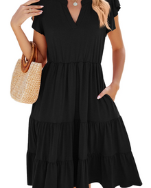 Brielle Midi Dress for Women – Sleeveless V-Neck Dress, Flowing A-Line Cut & Pockets