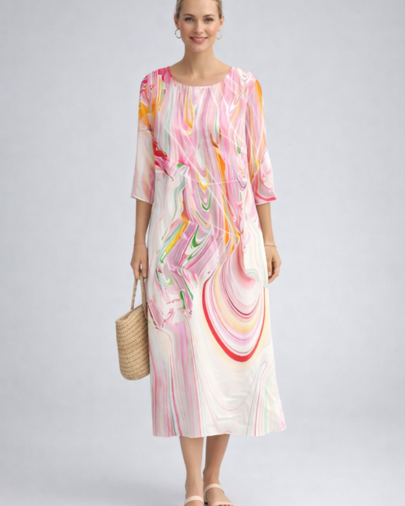 Paloma Elegant Women's Dress – Floral Cotton Dress, Flattering Fit & Timeless Style