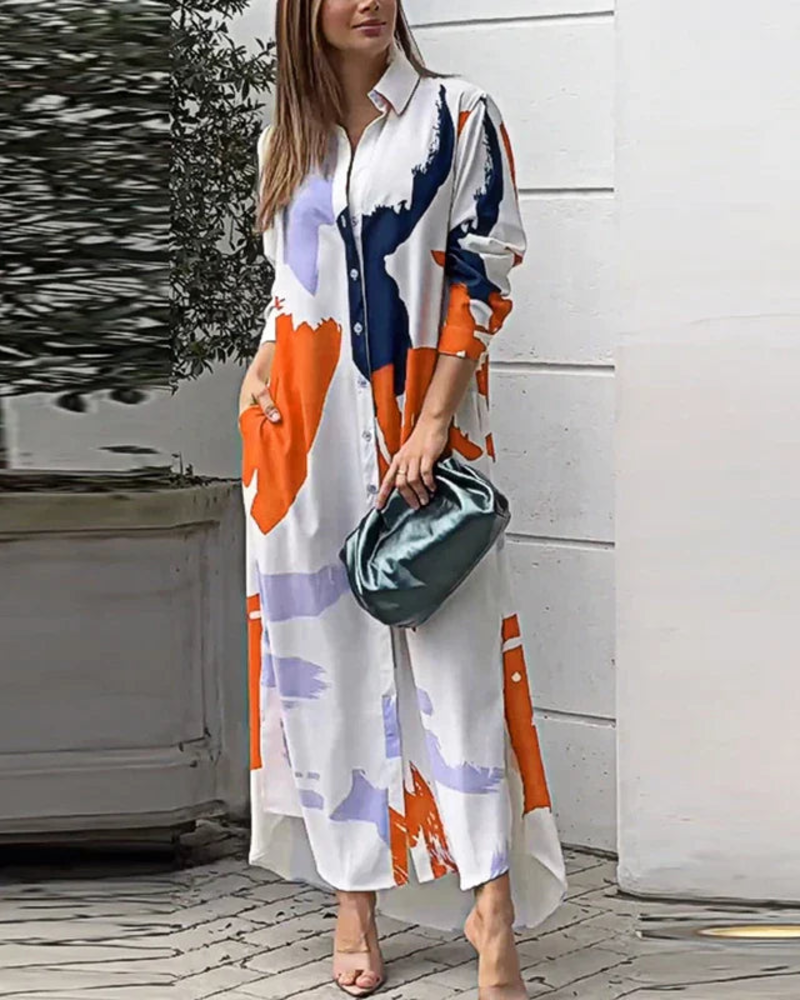 Elora Elegant Women's Dress – Flowing Dress with Pockets, Versatile & Comfortable Style
