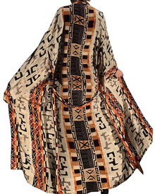 Ninna Women's Kaftan Robe – Long Bohemian Kimono Floral Print Summer Beach Cover-Up