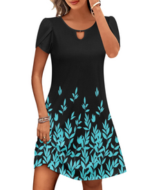 Sendre Women's Dress – Floral A-Line T-Shirt Dress with Pockets, Casual Summer Flowing Dress
