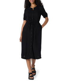 Krishna Women's Robe – Fitted A-Line Cut, Short Sleeves & Flared Midi Skirt with Pockets