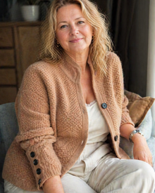 Jucille Plus Size Women's Cardigan – Soft Cashmere Buttoned Sweater Classic Elegant Fit