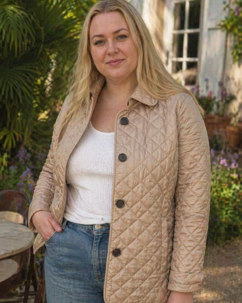 Chandy Women's Curvy Plus Size Jacket – Elegant Quilted Jacket with Comfortable Fitted Cut