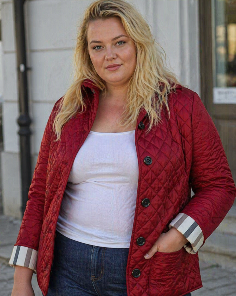 Chandy Women's Curvy Plus Size Jacket – Elegant Quilted Jacket with Comfortable Fitted Cut