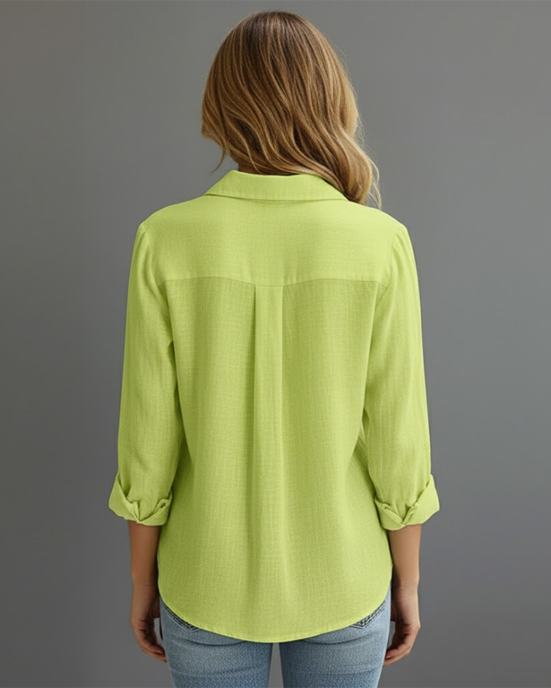 Jecca Women's Buttoned Blouse – Elegant Long Sleeve Shirt, Fitted & Chic Cut