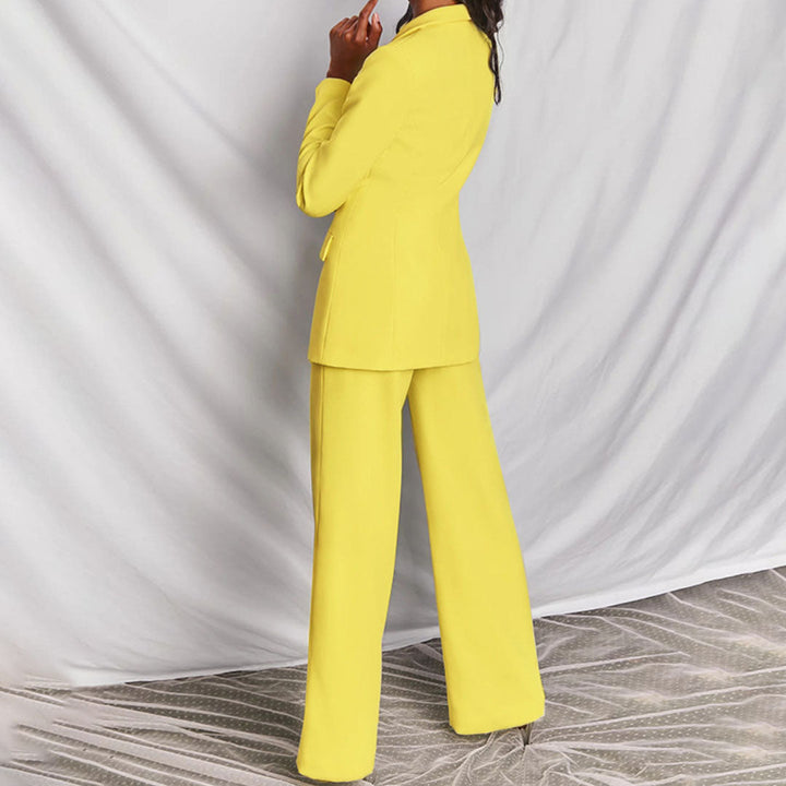 Aitana Women's Ensemble Blazer & Pants – Chic Outfit with Wide Legs for Office & Events