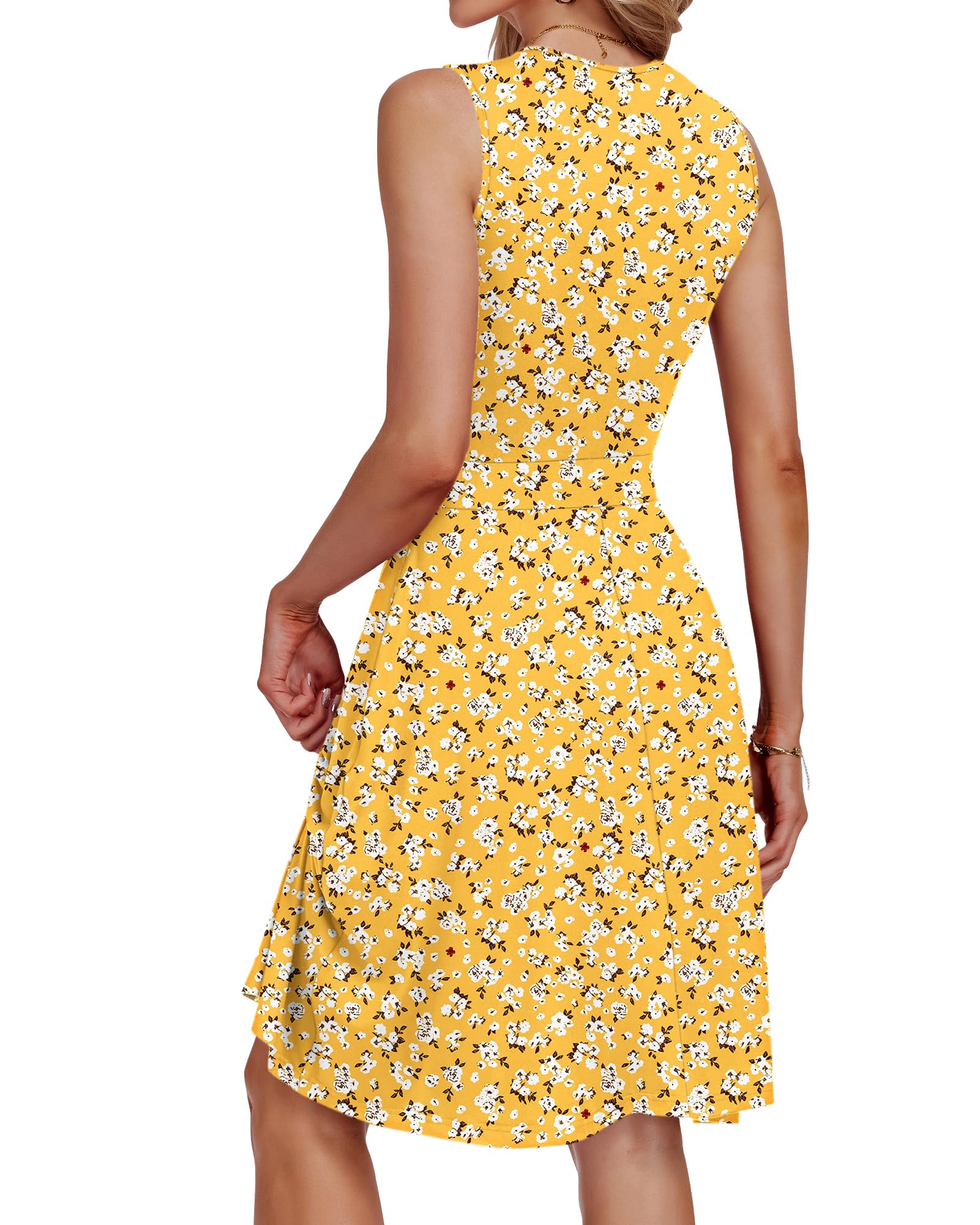 Jessel Women's Robe – Sleeveless V-Neck Wrap, A-Line Cut & Pockets Knee-Length Summer