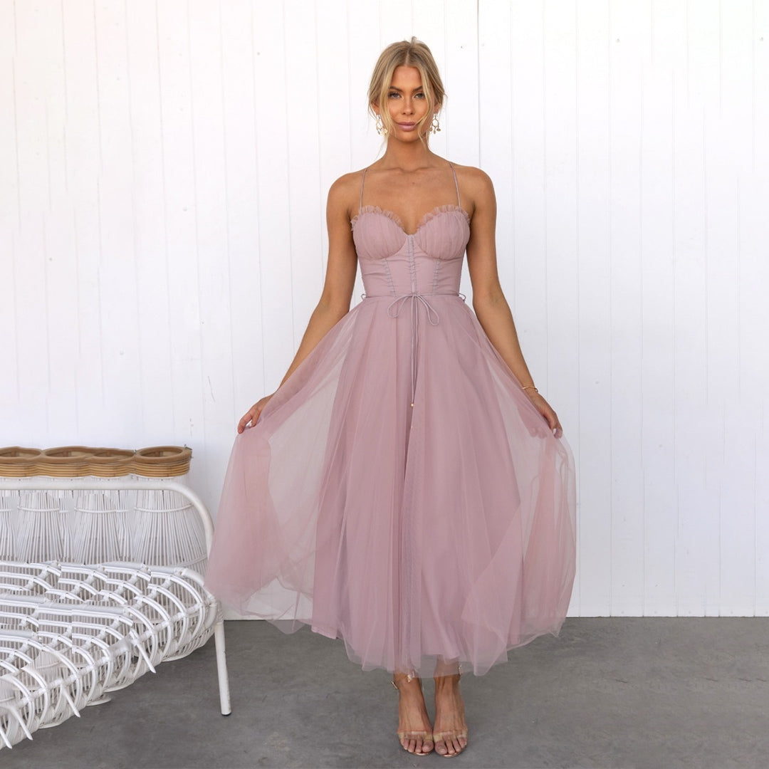 Solana Robe Midi Femme – Elegant Fitted Cut & Breathable Fabric for Events