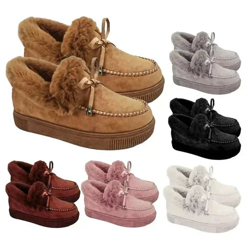Esther Winter Slippers for Women – Soft Suede Touch with Warm Faux Fur Lining & Non-Slip Sole