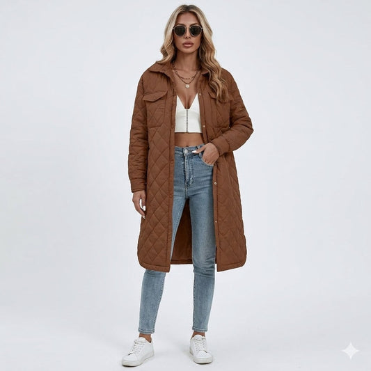 Isabella Moreau | Quilted Long Coat For Women