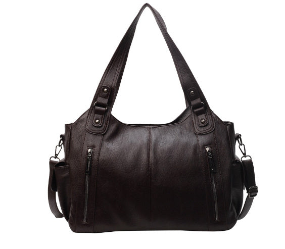 Clara Sac à Main Femme – Elegant Leather Bag with Spacious Compartments & Zipped Details