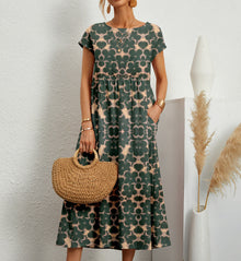 Midi Dress Women Frances – Elegant Floral Dress in Breathable Fabric with Feminine Cut