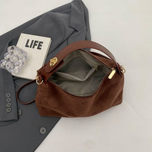Maëlle Shoulder Bag Woman – Elegant Suede Bag with Faux Leather Handle & Large Compartment