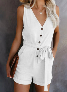 Nina Chic Women's Short Jumpsuit – Elegant Short Jumpsuit with Pockets and Comfortable Fit