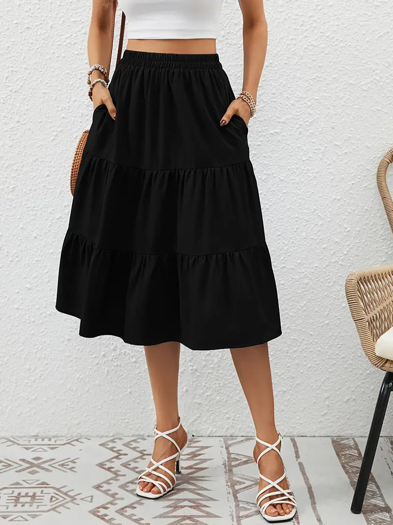 Floral Skirt Women Zia – Flared A-Line Cut with Pockets, Lightweight for Spring & Summer