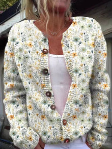 Braelynn Gilet Woman – Elegant Floral Pattern Vest with Comfortable Round Neck