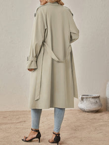Eshita Trench for women – Elegant long coat in cotton blend with structured cut & button closure