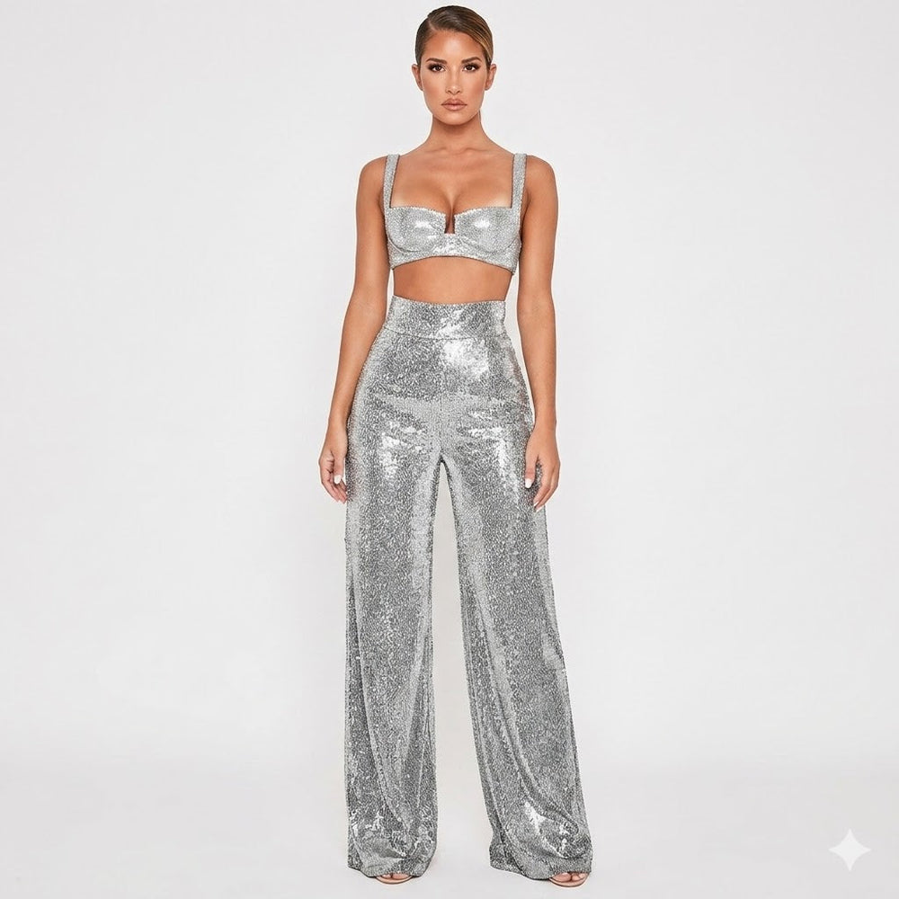 Bianca Laurent | High Waist Glitter Party Pants For Women