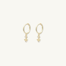 Anchor Sapphire Huggie Earrings