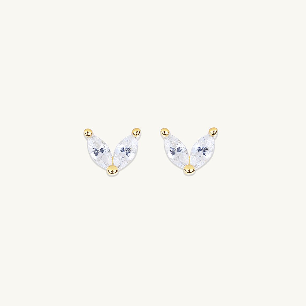 Angel Wings Sapphire Stud Earrings