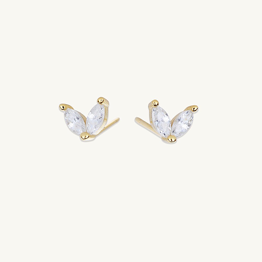 Angel Wings Sapphire Stud Earrings