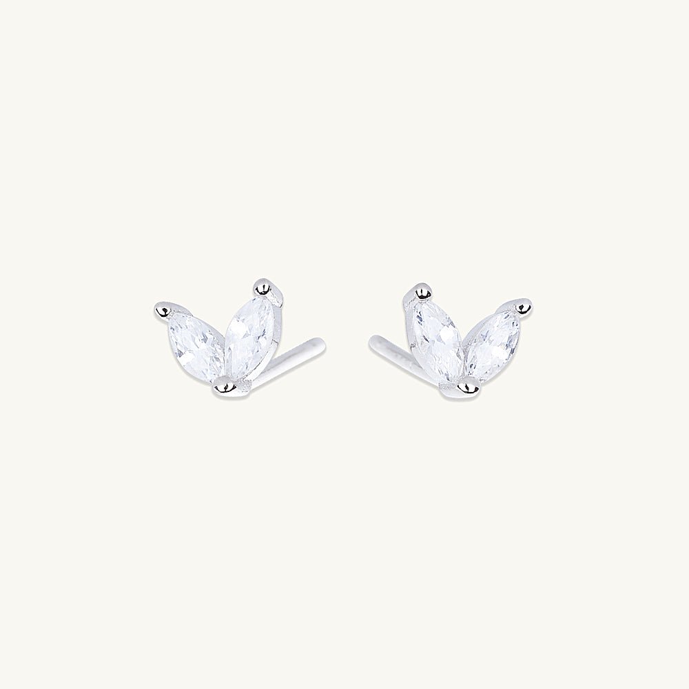 Angel Wings Sapphire Stud Earrings