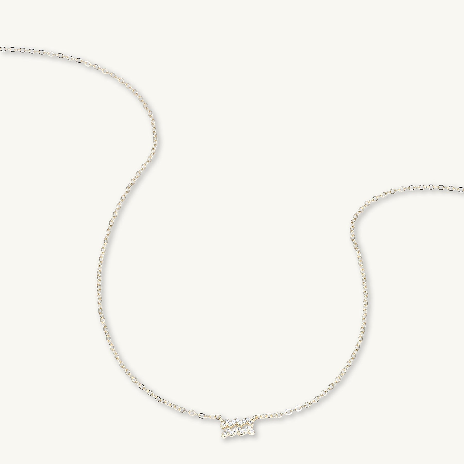 Aquarius Sapphire Charm Zodiac Star Sign Necklace