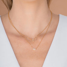 Aquarius Sapphire Charm Zodiac Star Sign Necklace