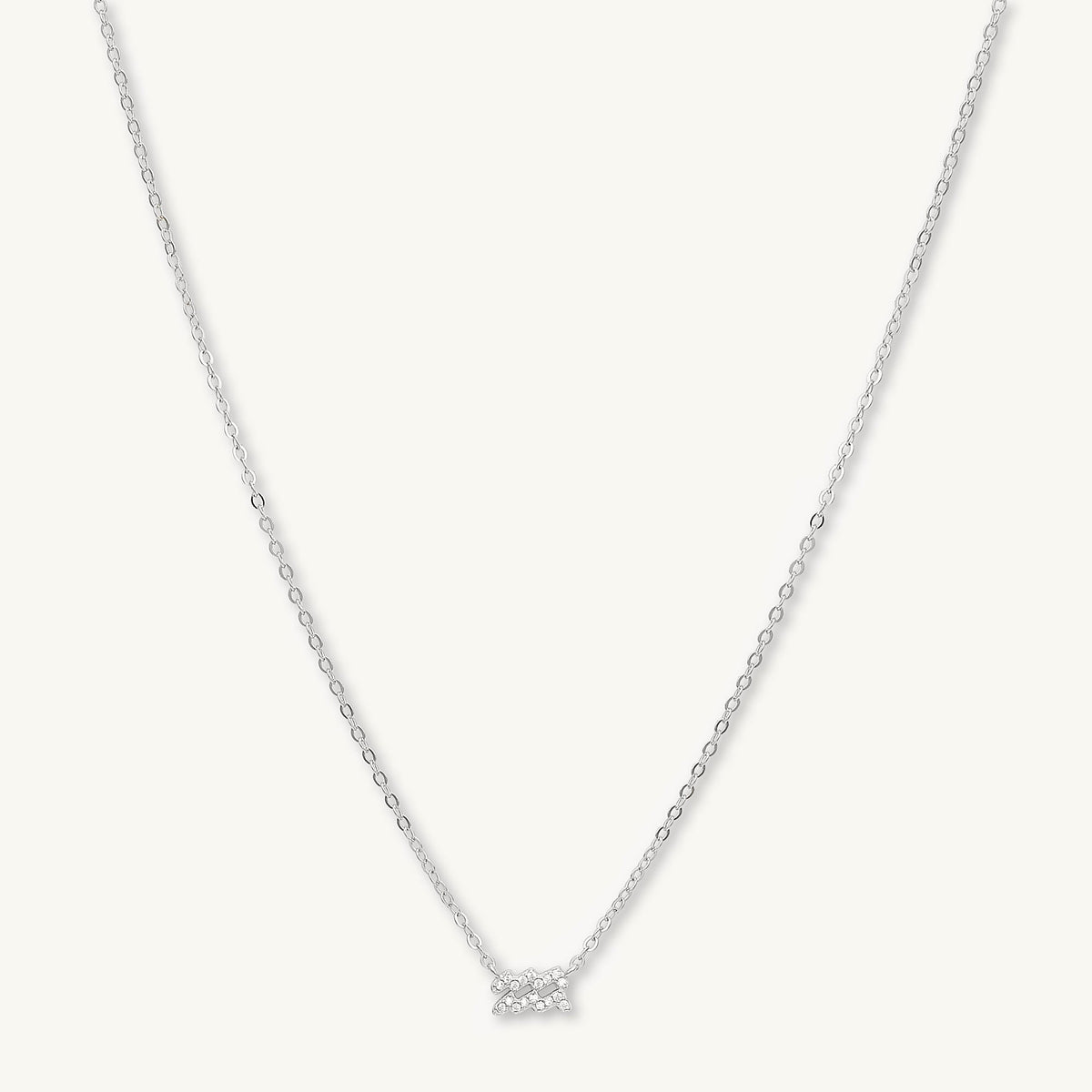 Aquarius Sapphire Charm Zodiac Star Sign Necklace