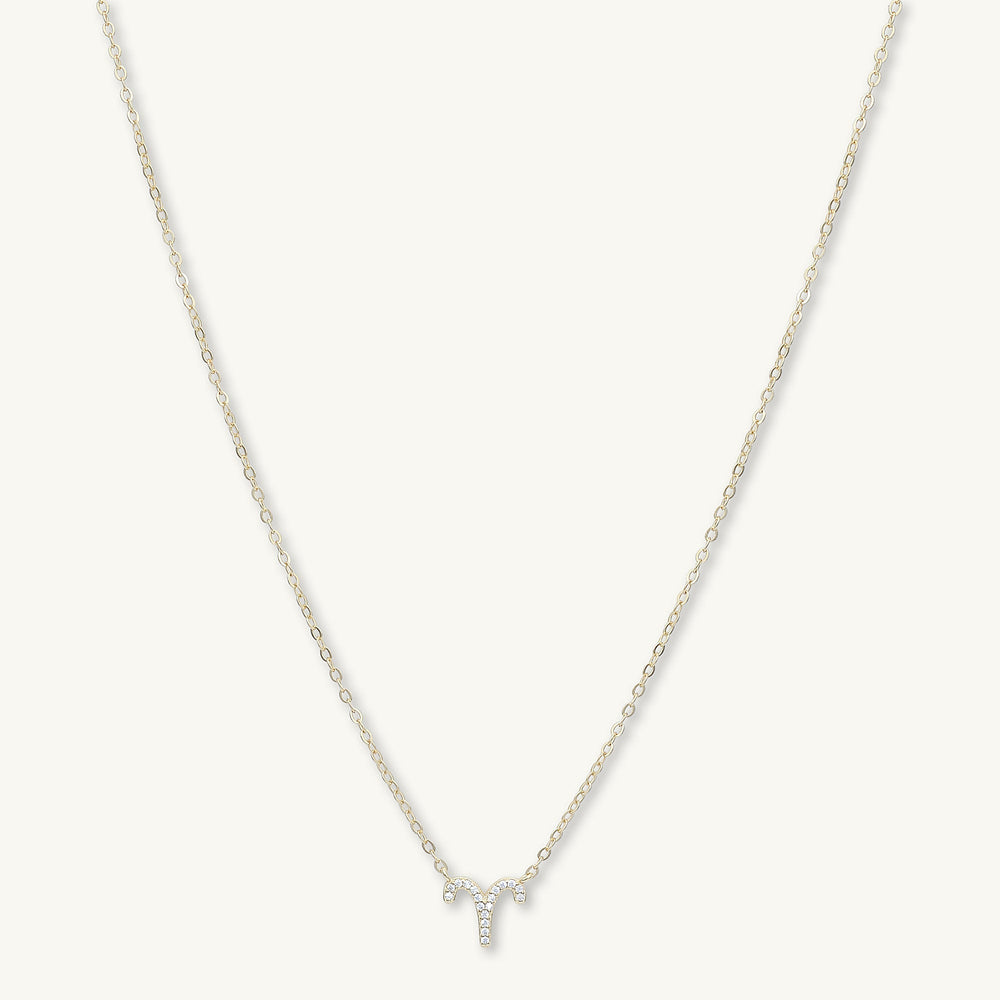 Aries Sapphire Charm Zodiac Star Sign Necklace