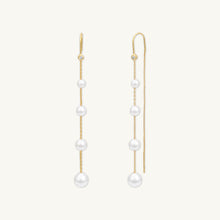 Ascending Pearl Threader Earrings