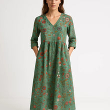 Mila Long Dress Woman – Floral Print in Cotton, Bohemian Elegance & Airy Cut