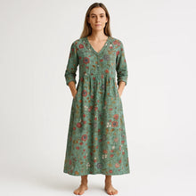 Mila Long Dress Woman – Floral Print in Cotton, Bohemian Elegance & Airy Cut