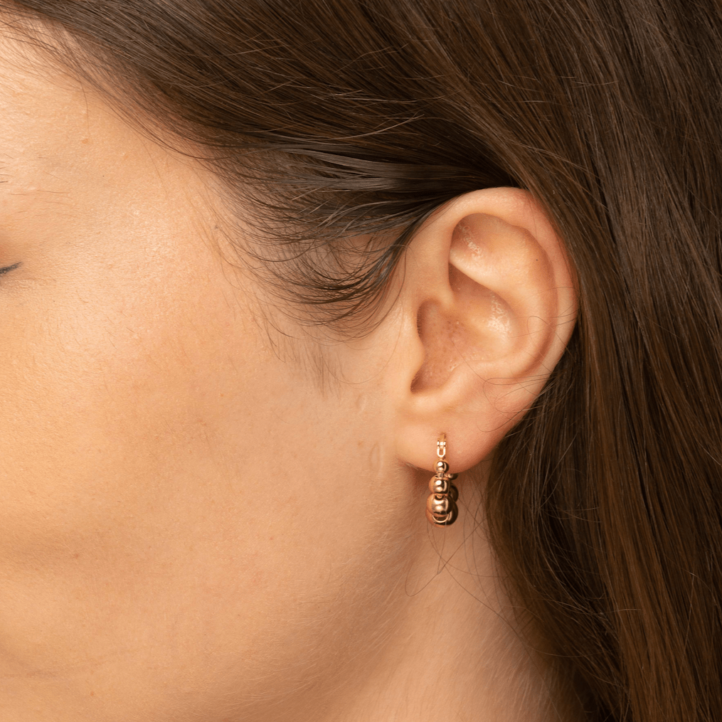 Asymmetric Ball Hoop Earrings