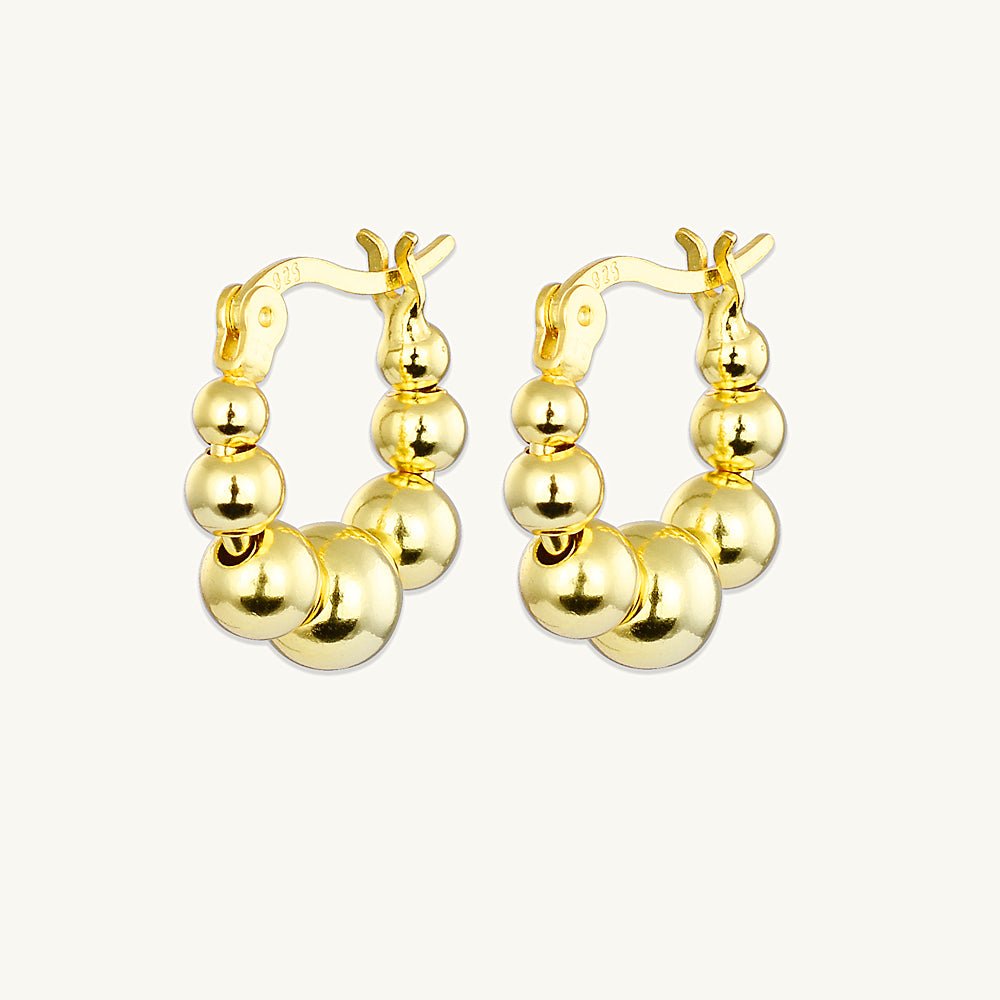 Asymmetric Ball Hoop Earrings
