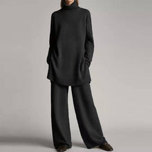 Emora Knit Set Women – Soft Turtleneck & Wide Leg Pants with Relaxed Fit