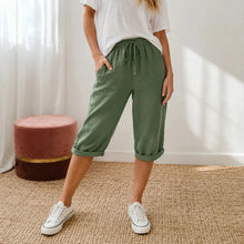 Sundara – Pull-on linen-look capri pants for women