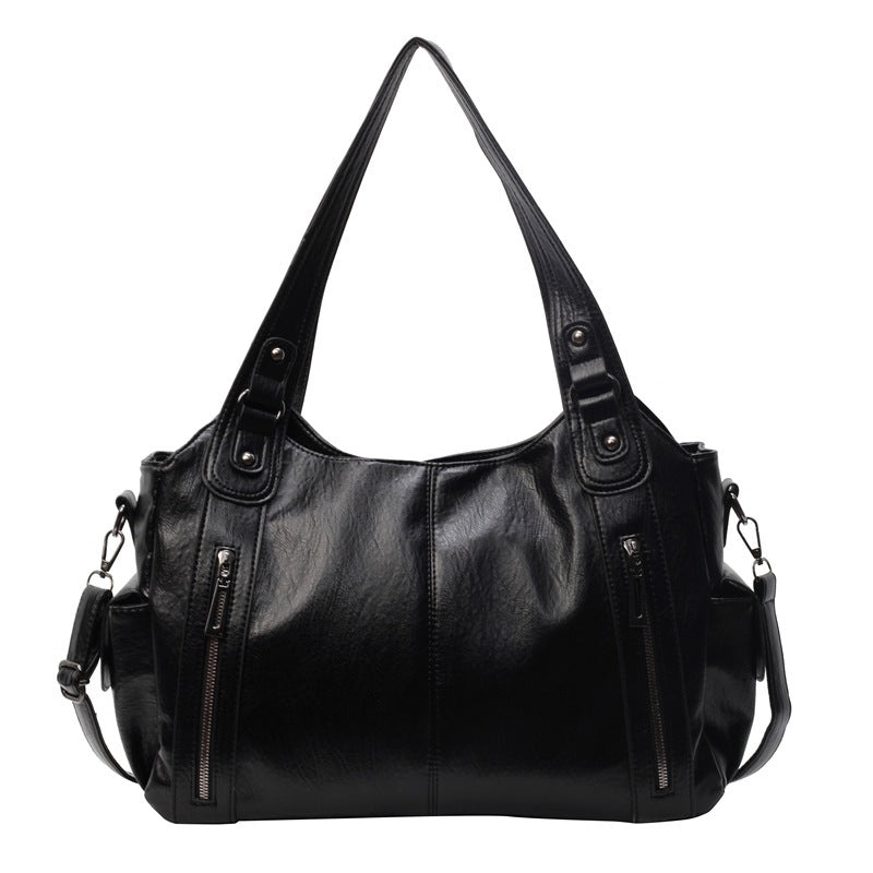 Clara Sac à Main Femme – Elegant Leather Bag with Spacious Compartments & Zipped Details