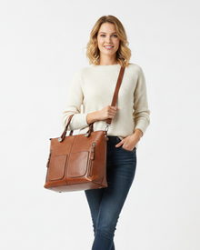 Bexley Vintage Bag for Women – Structured Plant-Based Leather, Large Capacity & Elegant Style
